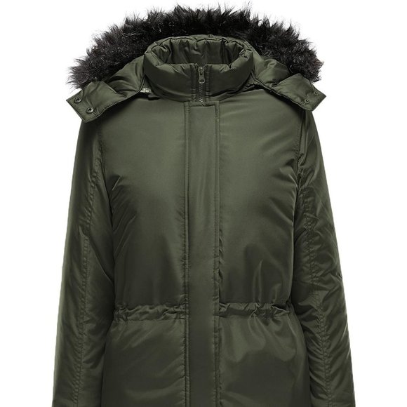 *SALE* Parka - Green Hooded Parka with Fur Trim - Picture 8 of 9